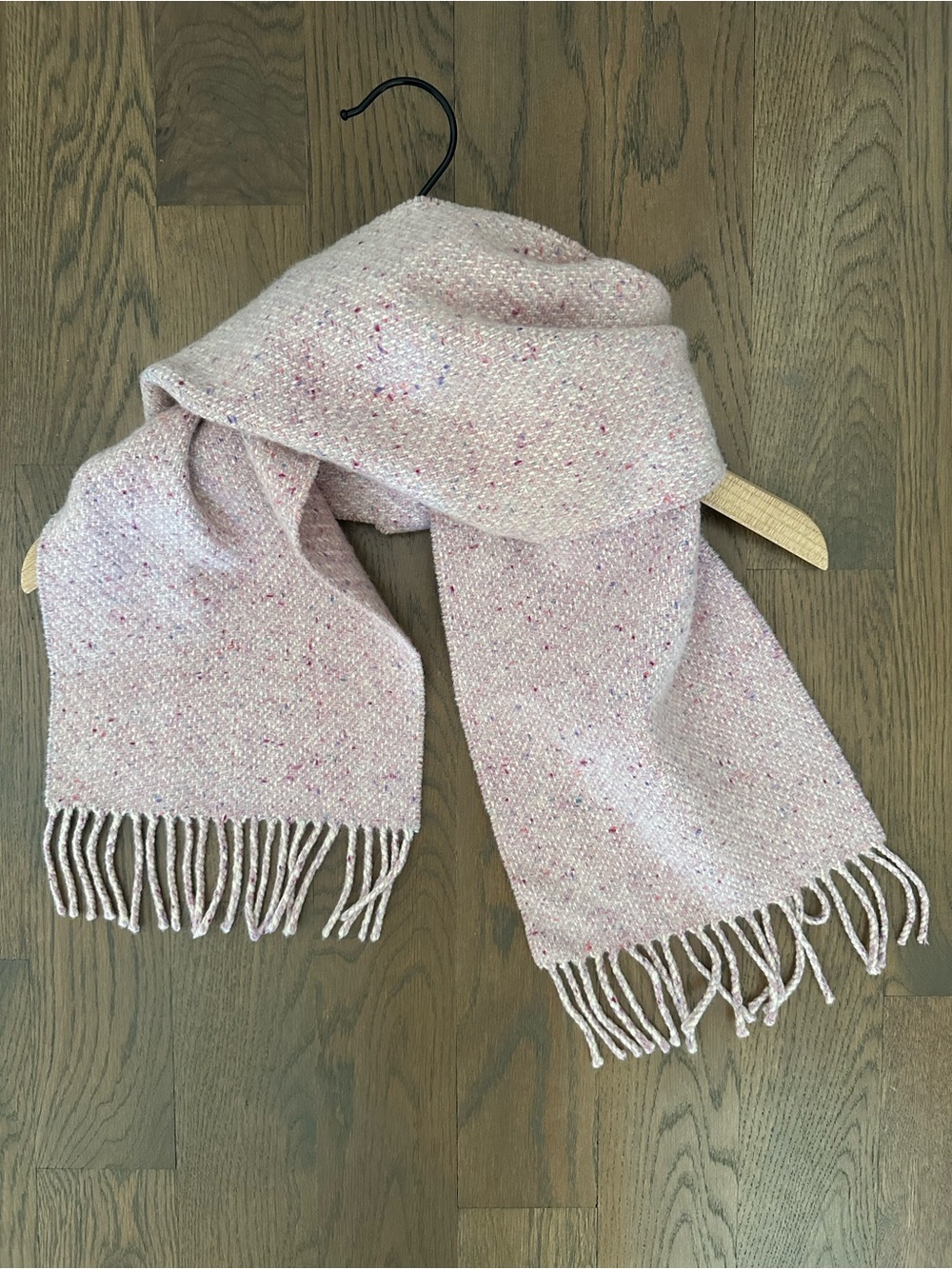 Dingle Woolen Company McKenna's 100% Cashmere Donegal Oblong Scarf Pink 56"l